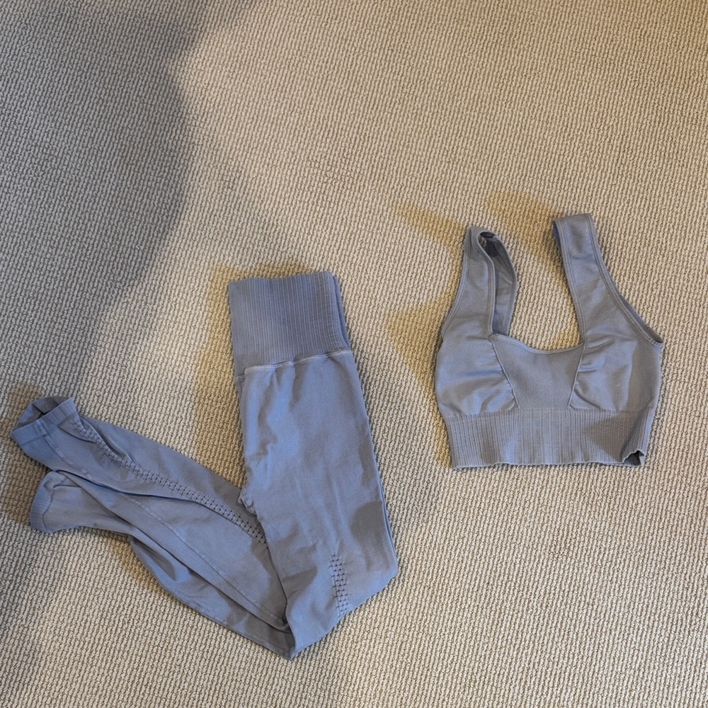 Purple Good Karma square neck Activewear Set